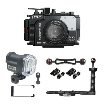 Underwater housing Olympus TG-7 &amp; strobe Package Seafrogs