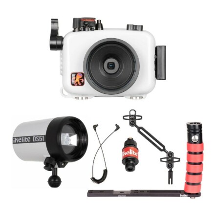 Underwater housing package Ikelite for OM System TG-7, TG-6 &amp; DS51 II strobe