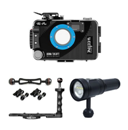 Underwater housing package Weefine for OM System TG-7 
