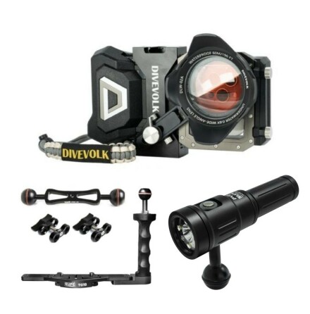 Underwater housing Phone Package 5 Divevolk Ocean with Light &amp; Arm kit (for iPhone &amp; Android)