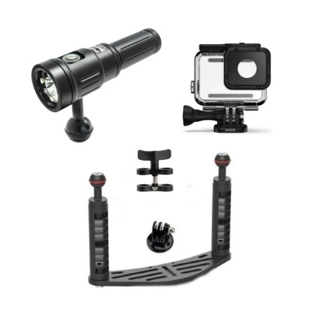 GoPro (2A) Package UW housing, tray & light 2000 lumen, wide & Spot (fits Hero13 to Hero5) GoPro (2A) Package UW housing, tray & light 2000 lumen, wide & Spot (fits Hero13 to Hero5)
