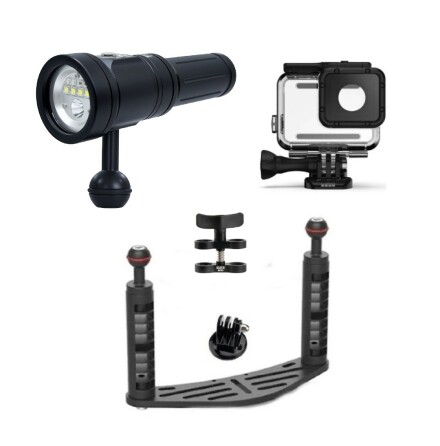 GoPro (2B) Package UW housing, tray & light 3000 lumen, Wide, Spot & Red  (fits Hero13 to Hero5) GoPro (2B) Package UW housing, tray & light 3000 lumen, Wide, Spot & Red  (fits Hero13 to Hero5)