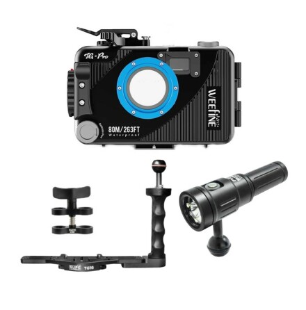 Underwater housing OM TG-7 Package (3A) Weefine Light 2000 lm