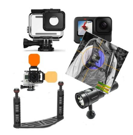 GoPro (2D) Package Full set (fits Hero13 to Hero5) with harness
