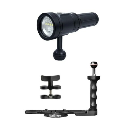 Light Photo &amp; Video Package (1C) Scubalamp 3200 lumen Wide, Low, Spot &amp; Spot, handle