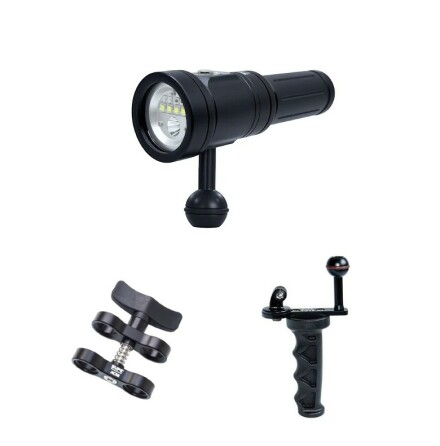 Light Photo &amp; Video Package (1A) Scubalamp 3000 lumen Wide, Red &amp; Spot, handle for GoPro
