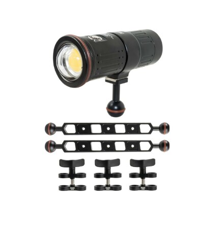 Light package Scubalamp 12 000 lumen with double arms and clamps