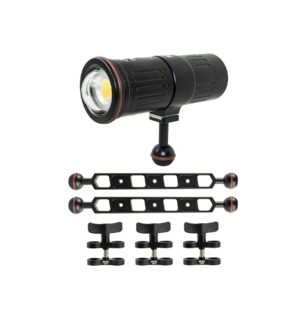 Light package Scubalamp7600 lumen with double arms and clamps