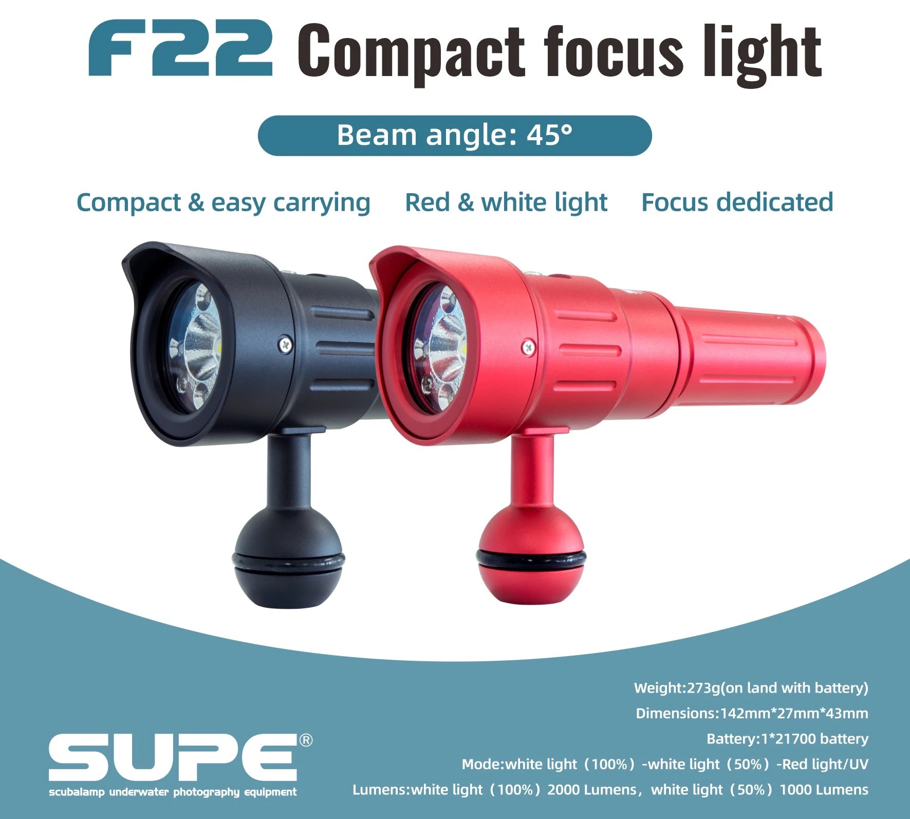 F22 Focus light Main Scubalamp